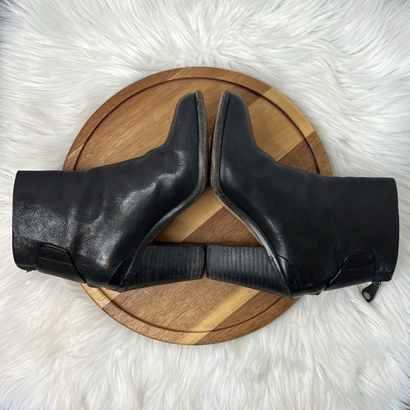 RAG & BONE l Newbury Black Leather Semi Pointed Toe Zipper Back 3" Heel Size 6 - Picture 6 of 12